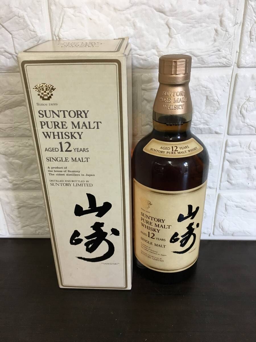 2021.5.23 未開栓　SUNTORY　サントリー 山崎 12年 ピュアモルト 箱付き　ウイスキー 4000-8000